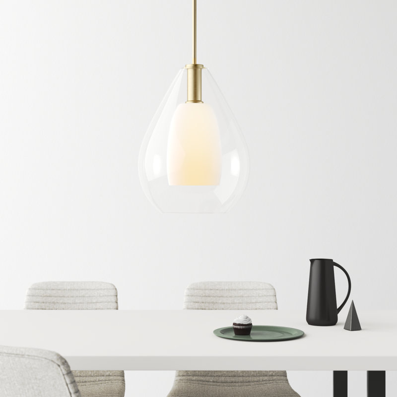 Eldine 1 - Light Teardrop Pendant, 20.75" H x 15" W x 15" D, Brushed Gold