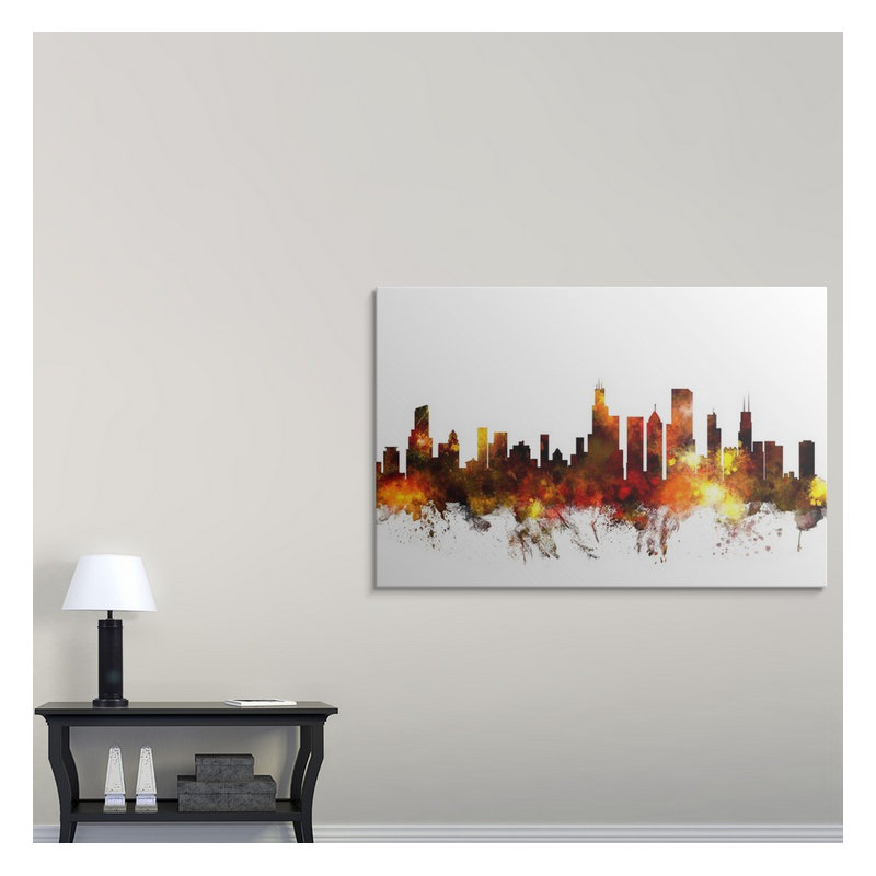 «Francy Chicago Illinois Skyline» par Michael Tompsett, impression, H 16 po x l 24 po x P 1,5 po, Toile