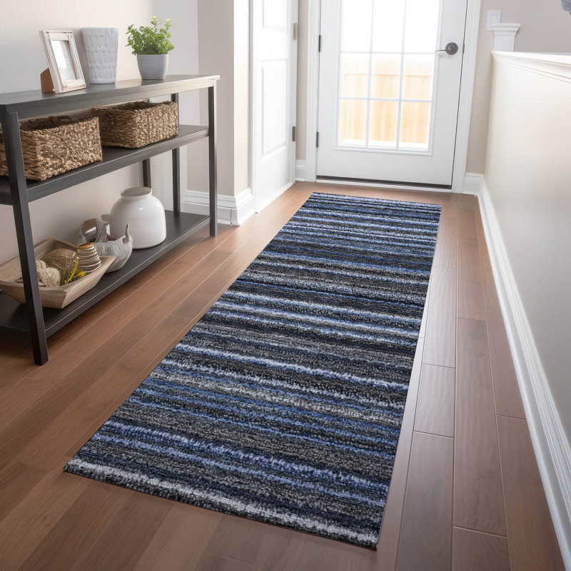 Barsby Washable Striped Indoor / Outdoor Rug, Runner 2'3" x 7'6"