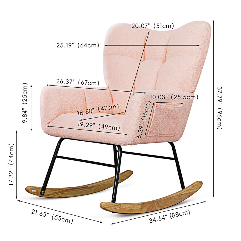 Chaise berçante, Ourson rose