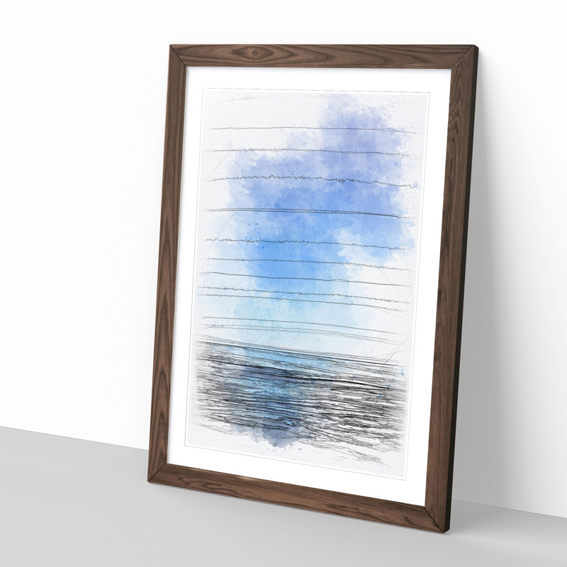 Ocean View In South Africa - Single Picture Frame Painting on MDF, 33cm H x 24cm W x 2cm D, Walnut Framed