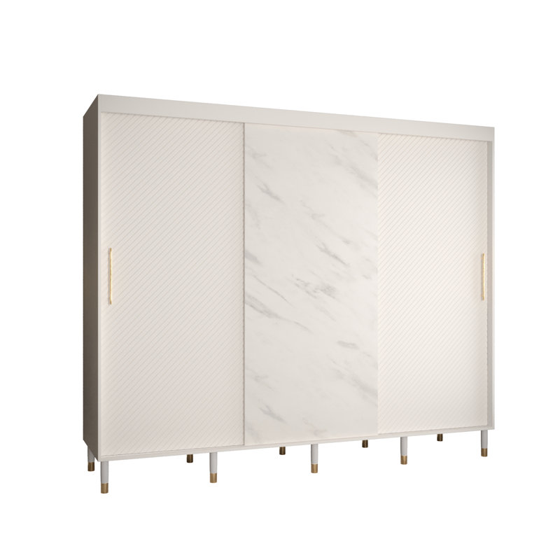 Alauna Manufactured Wood Wardrobe, White, 208" H x 250" W x 62" D