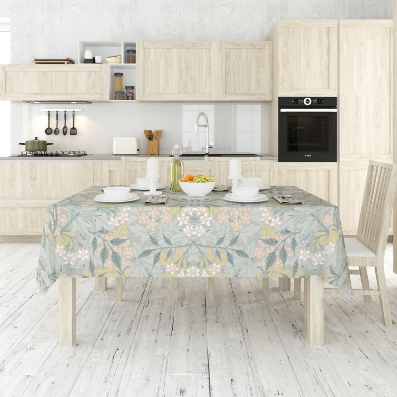 Premium Tablecloth (55 x 87 inches), 50% Cotton / 50% Polyester, Machine Washable & Ironable | Durable, Tumble Dryer Safe, Elegant Design for Dining Room & Special Occasions, Versatile & Easy Care