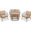 Mobilier de patio avec des vibrations modernes et des housses de coussin, sièges de table de style ovale