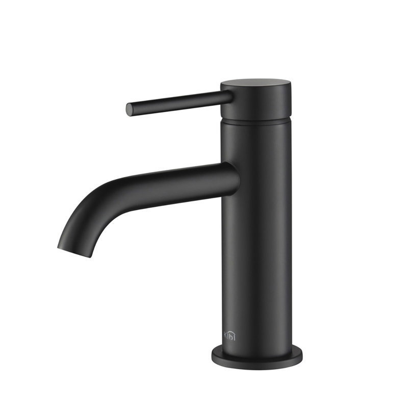 Circular Single-handle Bathroom Faucet, Matte Black, Drain Assembly Not Included