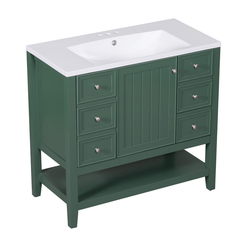 Meuble-lavabo 36 po avec lavabo, Vert