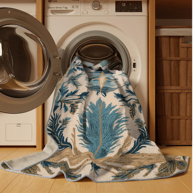 Machine Washable Nature Gray Area Rug, Rectangle 6' x 9'
