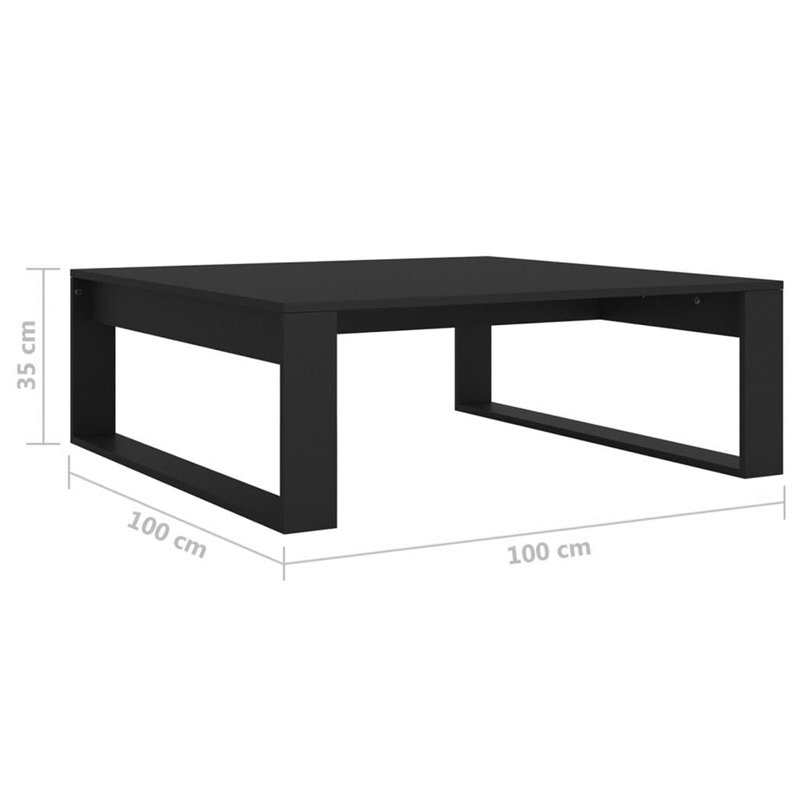 Coffee Table Black 100X100x35 Cm Engineered Wood