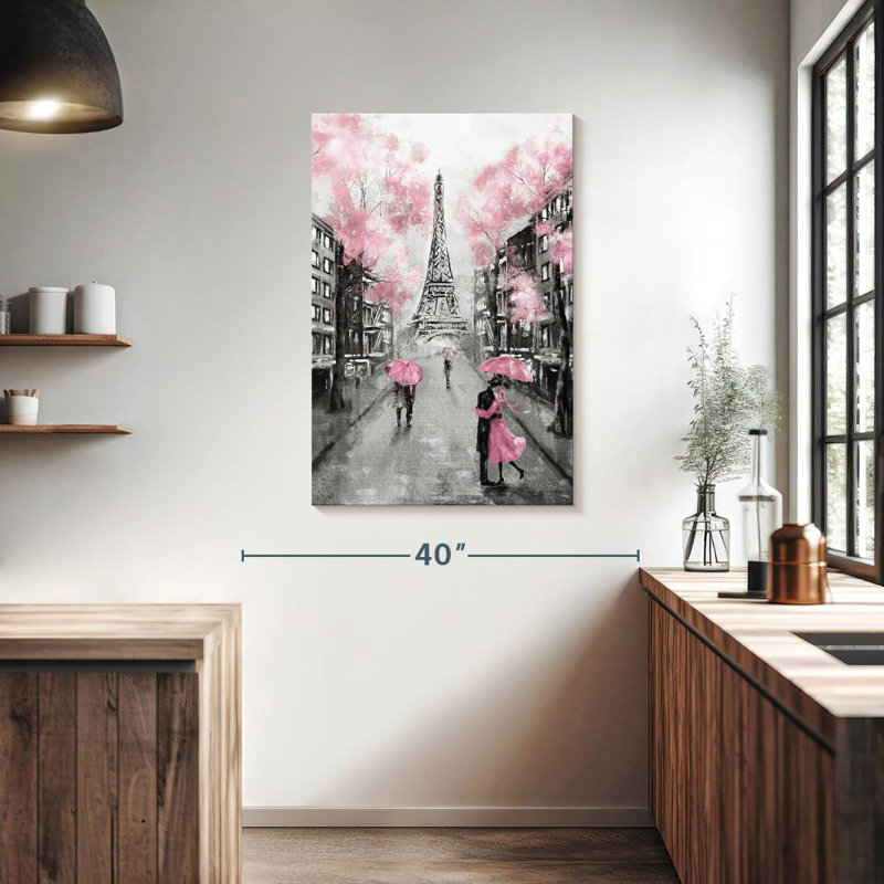 Pop rose Paris, H 39 po x l 26 po