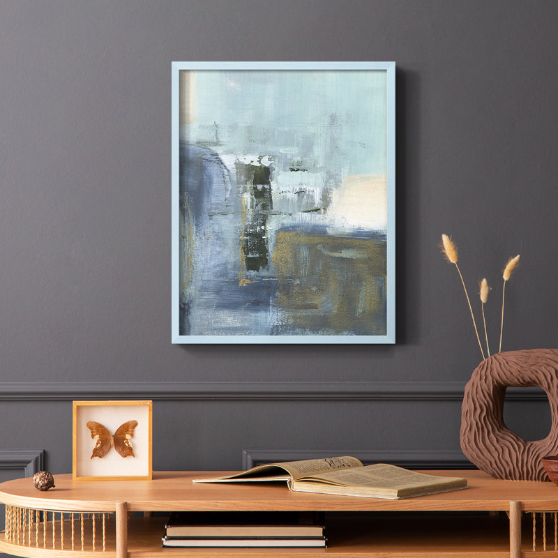 Sand Pond Summer I, reproduction encadrée - bois massif, Bleu, H 10 po x l 8 po