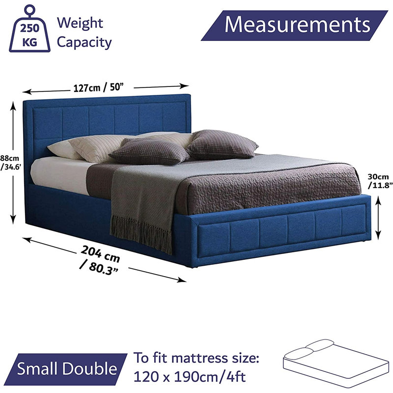 Jitekar Upholstered Ottoman Bed, Small Double (4')