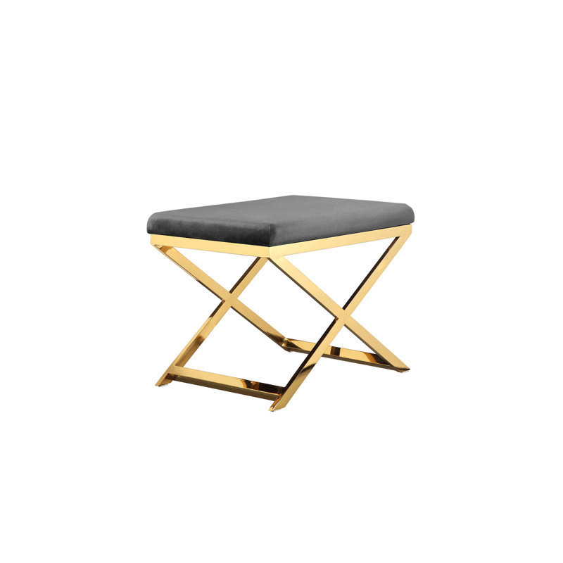 Tabouret d'appoint Axel, Doré, Gris