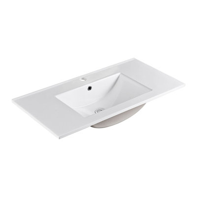 Ceramica 36'' Ceramic Single Bathroom Vanity Top with Sink