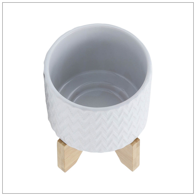 PLATEAU DE CHEVRONS AVEC SUPPORT, BLANC, H 8 po x l 6 po x P 6 po