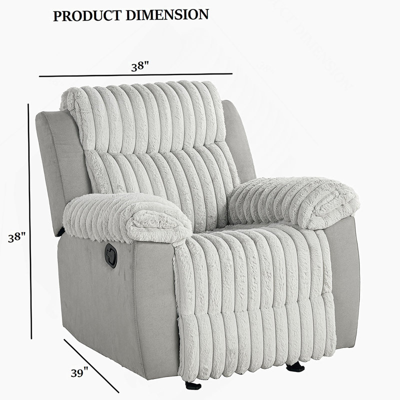 Fauteuil oscillant inclinable manuel transitionnel de style transitionnel gris, Gris