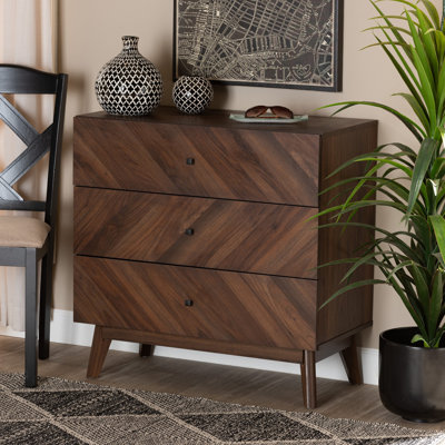 6 Drawer Fluted Dresser Cabinet, Modern Wide Wood Storage Chest For Bedroom Living Room Hallway Closet Elegant Organizer With Wavy Panels Brown