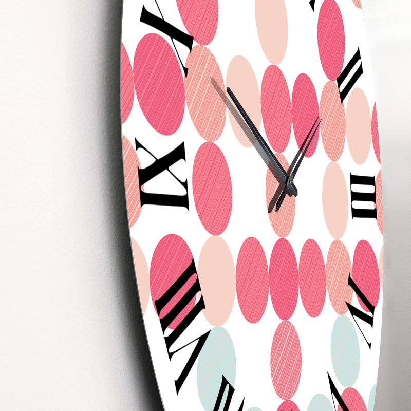 Horloge murale à pois rétro rouge et bleu, Moyen