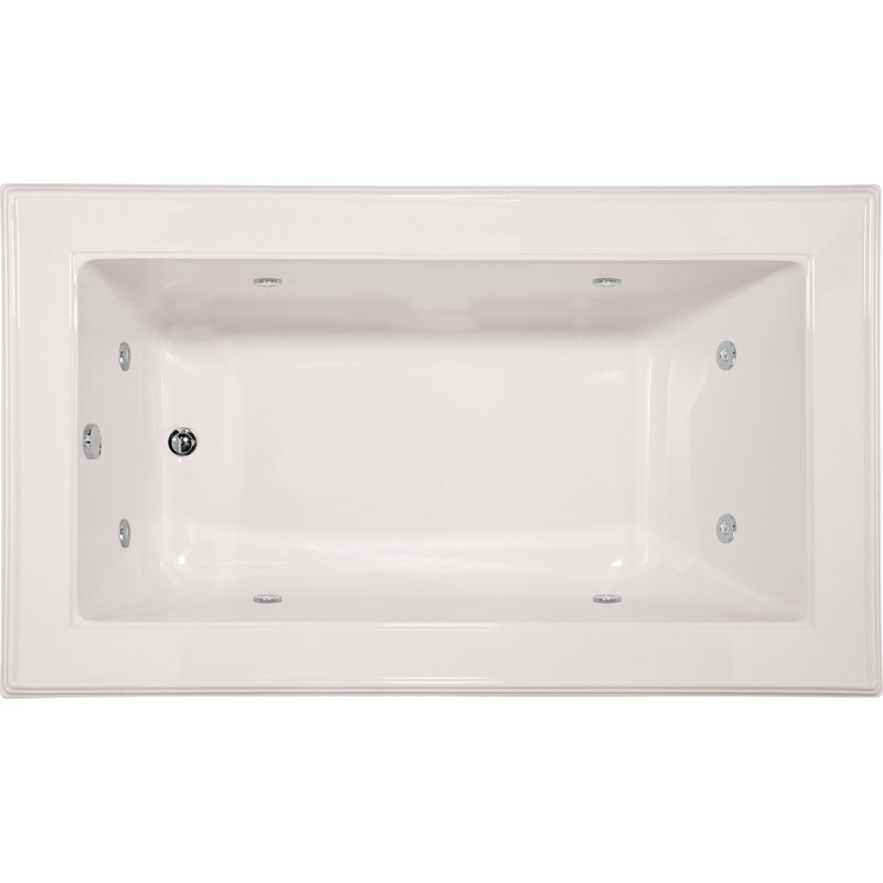 Angel 72'' L Whirlpool Bathtub, White, White