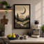Moonlit Mountain Stream Japandi - Wrapped Canvas-1082695549-1082695551