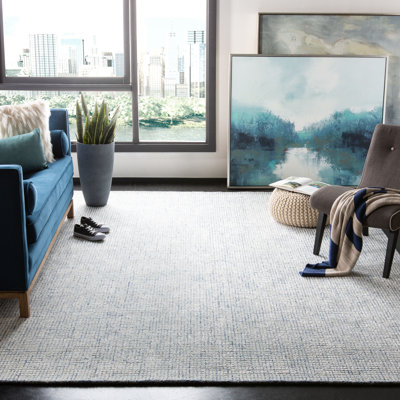 Rowe Handmade Ivory/Blue Rug