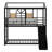 Metal House Bunk Bed With Slide-511170813