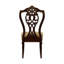 Ensemble de chaises de salle à manger formelles traditionnelles 2 pièces avec finition en Tcherniuniu foncé et tissu en jacquard doré rembourré extravagant