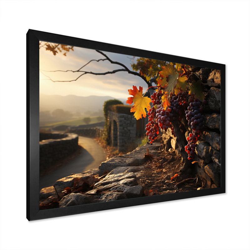 Vineyard Whispering Oaks sur impression sur toile, Cadre photo noir simple, H 12 po x l 20 po x P 1 po