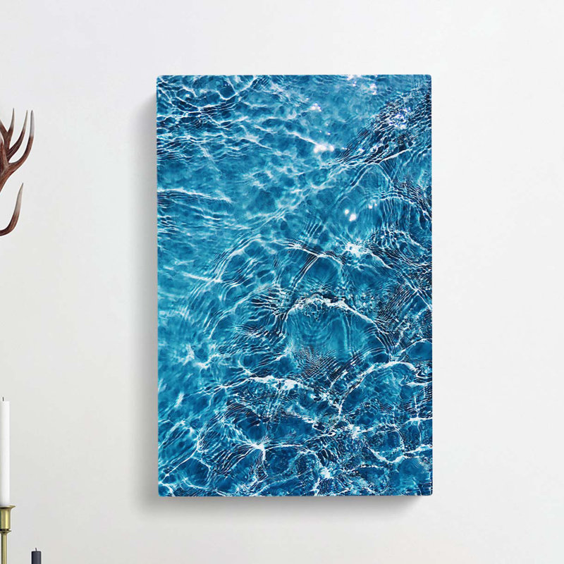 Ripples Of Blue In Abstract - Wrapped Canvas Print, 76cm H x 50cm W x 3cm D