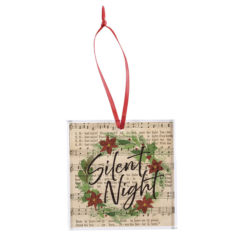 Ornement en verre couronne hymne nuit silencieuse