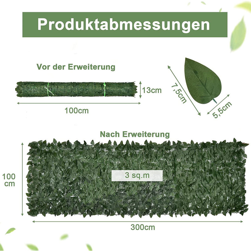Noel 100cm H x 300cm W Grün Polyethylene Plastic Fencing Kits