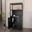 Armoire de rangement en bambou noir, armoire de salle de bain séparée avec 2 portes, organisateur d'armoire de plancher pour le salon, la cuisine, l'entrée