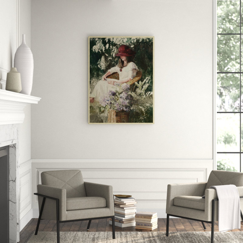 Afternoon Book 2' Framed Print on Canvas