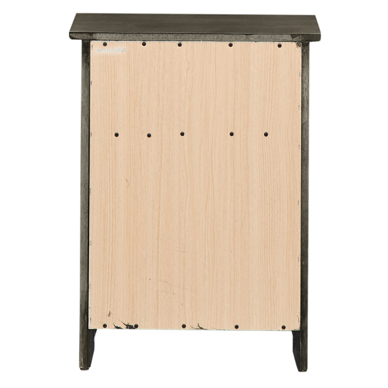 Table de chevet grise avec tiroir et porte, H 25 po x l 19 po x P 15 po, construction chic 15 po, s'adapte à différents styles