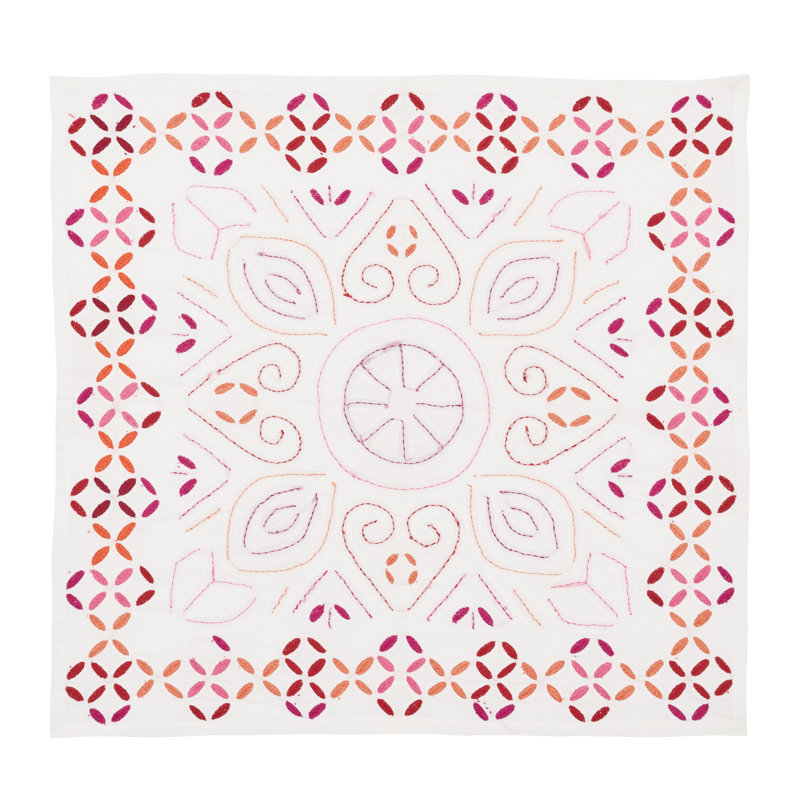 Malta Napkin, White/Pink/Orange
