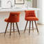 Ensemble de 2 tabourets de comptoir capitonnés avec garniture cloutée - Orange-2112068661