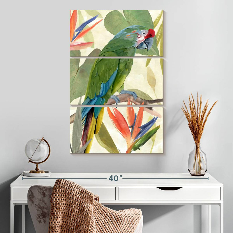 Brampt Tropical Parrot Composition I, 32" H x 20" W