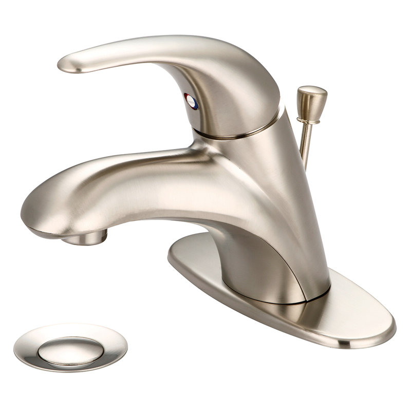 Robinet de salle de bain monotrou avec drain Legacy, Nickel brossé