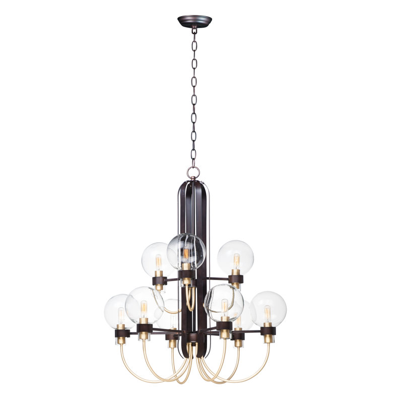 9 - Light Dimmable Tiered Chandelier