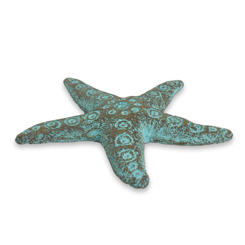 Handcrafted Green and Gold Starfish Wall Sculpture