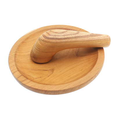 Jannifer Wood Mortar And Pestle Set