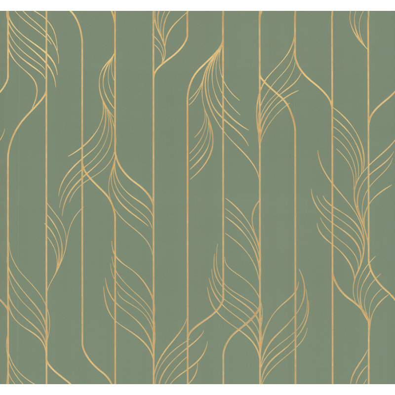 Elemental Thread Neutral Pearl and Silver Wallpaper, Green