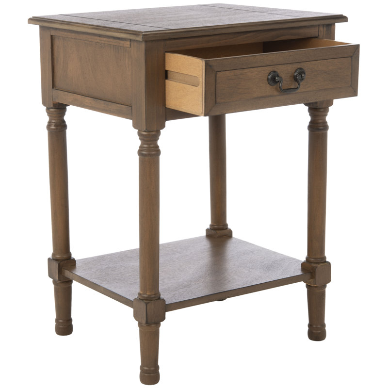 Table de bout avec rangement Peters, Brun