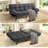 71" Futon Sofa Bed with Adjustable Armrest & Backrest , Multifunctional Love seat Convertible Sofa for Living Room, Apartment, Office-67776365-85771477