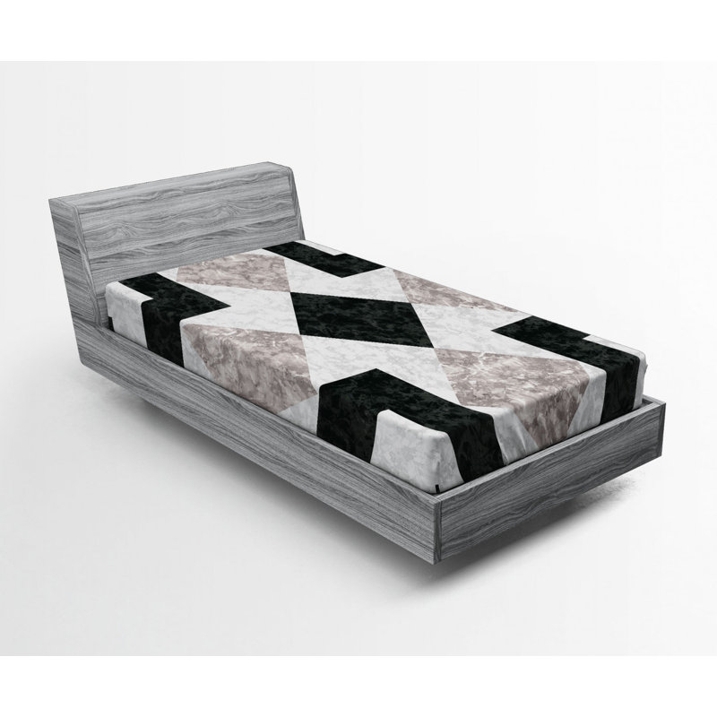 Microfiber Geometric Fitted Sheet, Twin Fitted Sheet