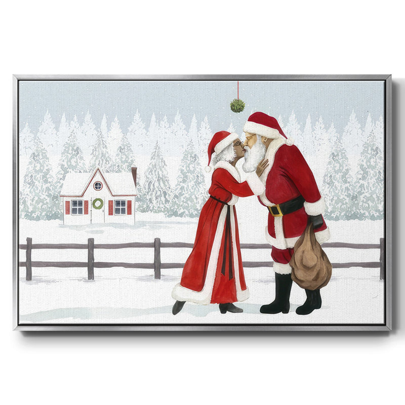 Toile tendue avec châssis en A, collection Christmas Love, H 17 po x l 25 po x P 1,5 po, Encadrement argenté