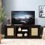 Console de 70 po avec décoration naturelle et grand espace de rangement, l 65 po x P 15,32 po x H 23,16 po