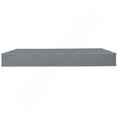 9 in. Twin-XL Size Folding Mattress Box Spring Foundation Bed Base, Polyester, Metal Frame, Gray