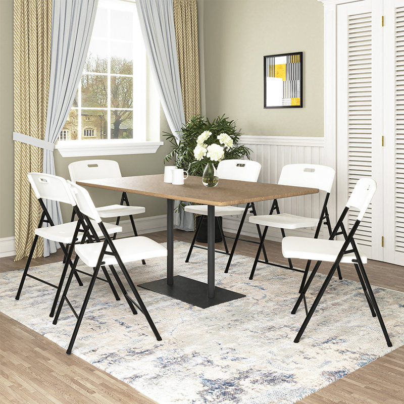 Chaise 4 pièces pliable en plastique PEHD avec structure en acier