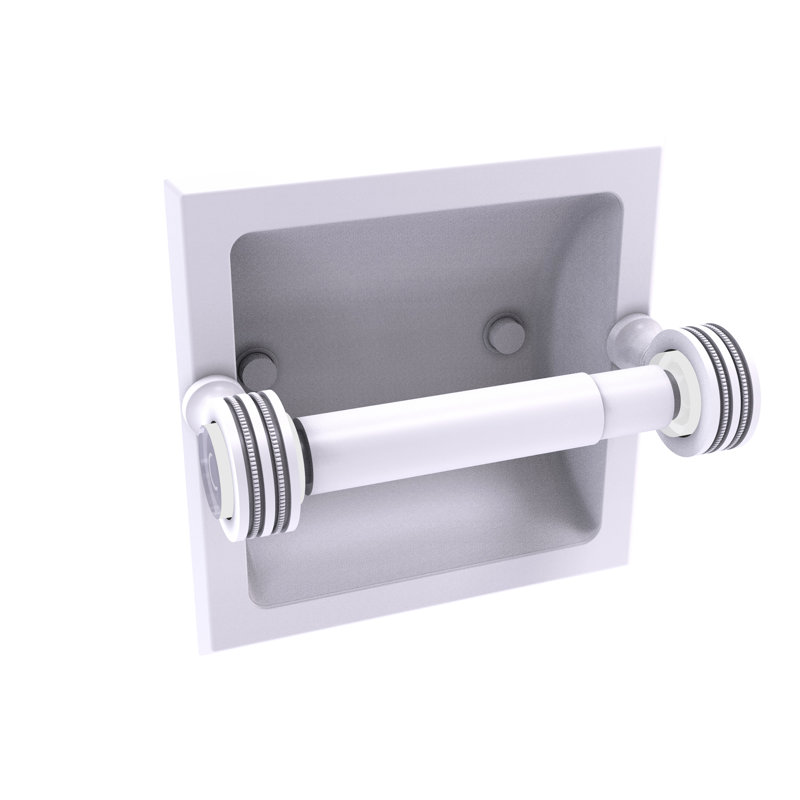 Porte-papier hygiénique encastré Jarrell, Blanc mat
