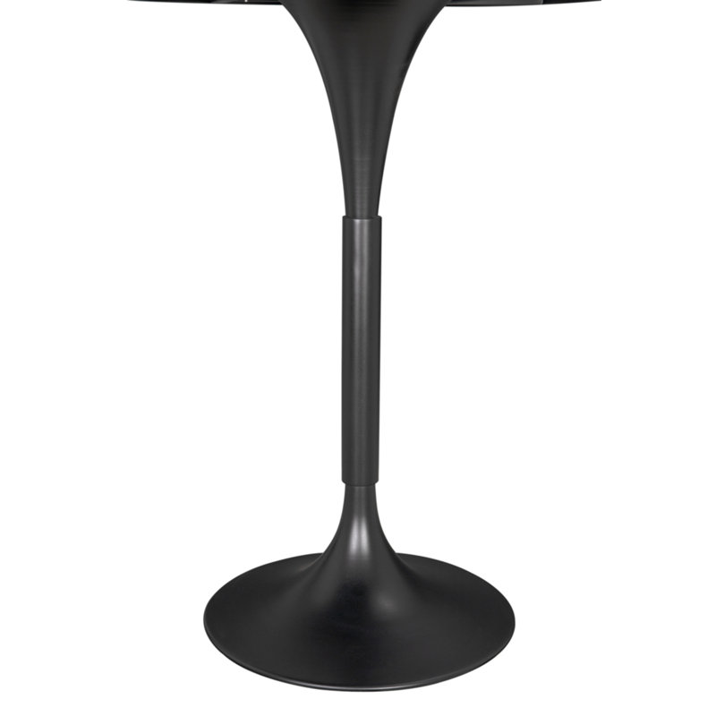 Jman Round Marble Dining Table, Night Snow/Matte Black